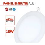 Plafon de Embutir Redondo 18W 6500K Luz Branca Fria