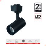 Spot Trilho Preto Led 7w 3000k Authentic Evo Branco Quente