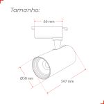 Spot Trilho Branco Led 7w 3000k Authentic Evo Branco Quente
