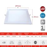 Plafon Painel Led Quadrado Embutir 24W 6500K Branco Frio