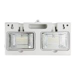 Luminária De Emergência 2 Faróis 12w Bloco Branca
