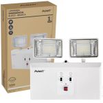 Luminária De Emergência 2 Faróis 12w Bloco Branca