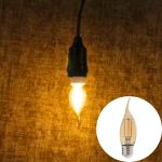 Lâmpada Retrô Vela Chama 4w 2200k Luz Âmbar E-27