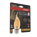 Lâmpada Retrô Vela Chama 4w 2200k Luz Âmbar E-27