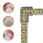 Kit 10 Conectores Emenda Junção l P/fita Led Smd Sem Solda
