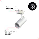 Spot Trilho Branco Led 20w 3000k Authentic Evo Branco Quente