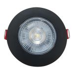 Spot Embutir Dicroica Redondo Preto 5W 6500K Branco Frio