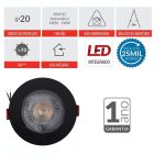 Spot Embutir Dicroica Redondo Preto 5W 6500K Branco Frio