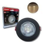 Spot Embutir Dicroica Redondo Preto 5W 6500K Branco Frio