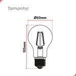 Lâmpada Pera Filamento Lac Retrô 9w 2700k E27 Bivolt