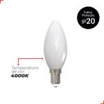 Lâmpada Filamento Led Vela Lac 4w 4000k Branco Neutro