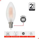 Lâmpada Filamento Led Vela Matte 4w 6500k Branco Frio