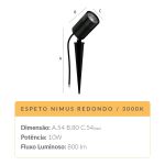 Espeto Jardim Led 10W 3000K Biv. Nimus Red Aluminio IP65 Deluxe