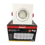 Kit 5 Spot Led Quadrado Embutir Teto 3000K Branco Quente 5W