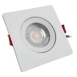 Kit 5 Spot Led Quadrado Embutir Teto 3000K Branco Quente 5W