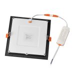 Plafon Painel Led Embutir Quadrado Recuado 18w 3000k Preto