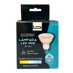 Lâmpada Led Dicroica 7w Mr16 Gu10 3000k Dimerizavel Bivolt