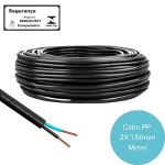 Cabo Fio Flexível PP 2x1,5 mm Preto por Metro