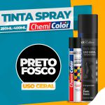 Tinta Spray Chemicolor 250ML Uso Geral Preto Fosco