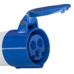Acoplamento Tomada Industrial 16A 6H 220-240V 2P+T Ip44 Azul