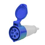 Acoplamento Tomada Industrial 16A 9H 220-240V 3P+T Ip44 Azul