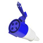 Acoplamento Tomada Industrial 32A 9H 220-240V 3P+T Ip44 Azul