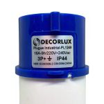 Plugue De Tomada Industrial 16A 9H 220-240v 3P+T Ip44 Azul