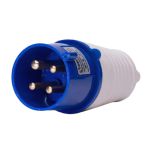 Plugue De Tomada Industrial 16A 9H 220-240v 3P+T Ip44 Azul