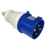 Plugue de Tomada Industrial 3P+T 32A 220-240V 9H IP44 Azul