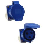 Tomada Industrial Sobrepor 32A 6H 220V 2P+T IP44 Azul