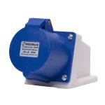 Tomada Industrial Sobrepor 32A 6H 220V 2P+T IP44 Azul