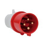 Plugue de Tomada Industrial 3P+T 32A 6H 380-415V Ip44 Vermelho