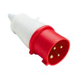 Plugue De Tomada Industrial 16A 6H 380-415V 3P+T Ip44 Vermelho