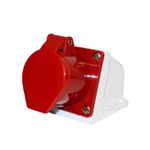 Tomada Industrial Sobrepor 3P+T 16A 380-415V 6H IP44 Vermelho