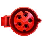 Tomada Industrial Sobrepor 32A 6H 380V 3P+T+N IP44 Vermelho