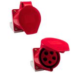 Tomada Industrial Sobrepor 32A 6H 380V 3P+T+N IP44 Vermelho
