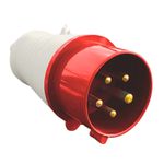 Plugue de Tomada Industrial 3P+T+N 32A 380-415V 6H IP44 Vermelho