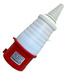 Plugue de Tomada Industrial 3P+T+N 16A 380-415V 6H IP44 Vermelho