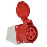 Tomada Industrial Sobrepor 3P+T+N 16A 380-415V 6H IP44 Vermelho