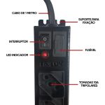 Filtro De Linha 4 Tomadas Metálico C/ Fusível Bivolt