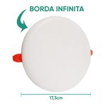 Plafon Led Embutir Borda Infinita Redondo 24W 3000K