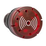 Sinaleiro Sonoro Cigarra Led Vermelho Painel 22mm 220v Lukma