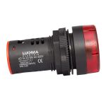 Sinaleiro Sonoro Cigarra Led Vermelho Painel 22mm 220v Lukma