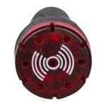 Sinaleiro Sonoro Cigarra Led Vermelho Painel 22mm 220v Lukma