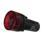 Sinaleiro Sonoro Cigarra Led Vermelho Painel 22mm 220v Lukma