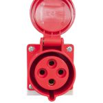 Tomada Industrial Sobrepor 32a 6h 380-415v 3p+t Ip44 Vermelha