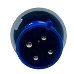 Plugue De Tomada Industrial 3P+T 63A 220V 9H IP65 Azul