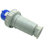 Plugue De Tomada Industrial 3P+T 63A 220V 9H IP65 Azul