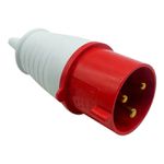 Plugue de Tomada Industrial 2P+T 32A 9H 380-415V Ip44 Vermelho