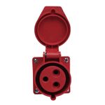 Tomada Industrial Sobrepor 2P+T 32A 380-415V 9H IP44 Vermelho